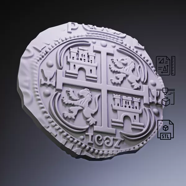 Gold Doubloon Coin #rOz - Model preview 2