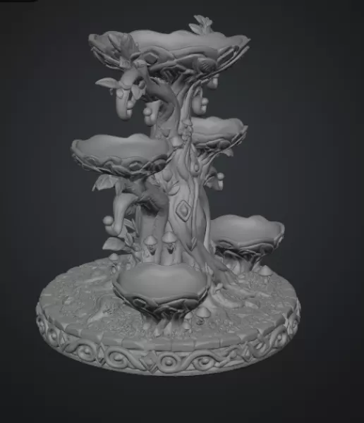 Enchanted Jewelry Tree Display STL File for 3D Print - Model preview 15