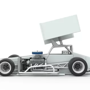 Supermodified front engine Winged race car V4 Scale 1:25 - Model thumbnail 8