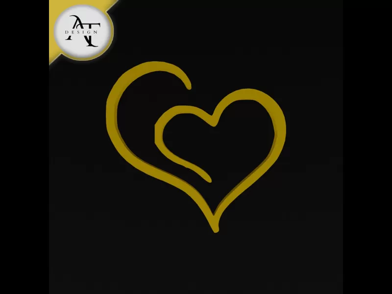 Simple Heart Symbol - 2D Art - Model preview 1