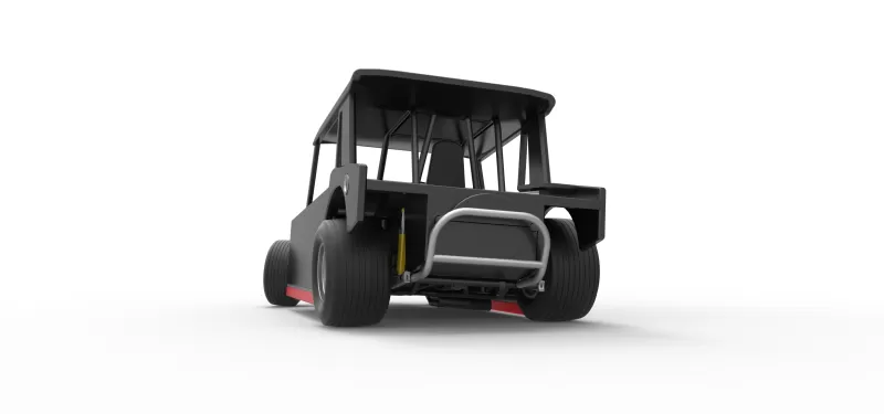 Vintage Dirt Modified stock car V6 while turning Scale 1:25 - Model preview 15