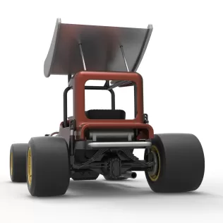 Vintage Winged Supermodified stock car Scale 1:25 - Model thumbnail 15