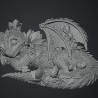 Peach Baby Blossom Dragon STL File for 3D Print - Model thumbnail 12