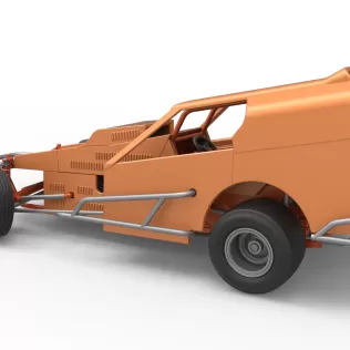 Vintage Dirt Modified stock car Version 3 while turning 1:25 - Model thumbnail 12