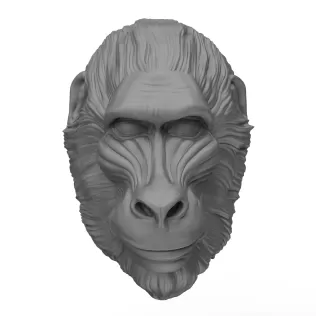 3D Printable Mandrill Face