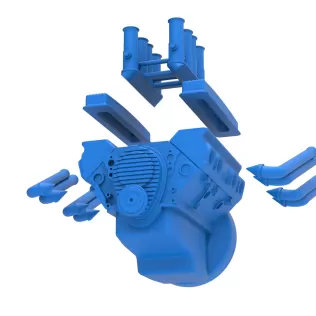 Engine V8 for vintage dragster Version 10 Scale 1:25 - Model thumbnail 15