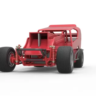 Vintage Dirt Modified stock car Version 4 Scale 1:25 - Model thumbnail 6