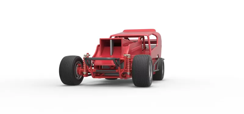 Vintage Dirt Modified stock car Version 4 Scale 1:25 - Model preview 6