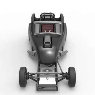Front engine old school dragster with shell V11 Scale 1:25 - Model thumbnail 8