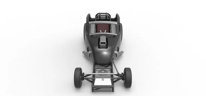 Front engine old school dragster with shell V11 Scale 1:25 - Model preview 8
