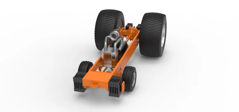 Pro Stock Pulling Tractor Base Version 2 Scale 1:25 - Model preview 4