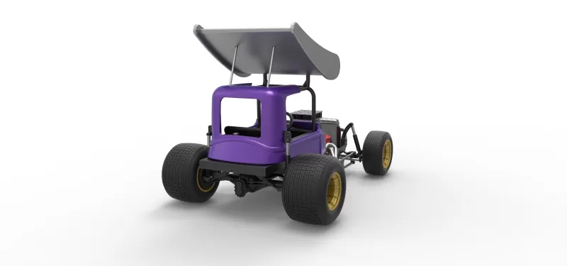 Vintage Winged Supermodified stock car for Dirt Scale 1:25 - Model preview 18