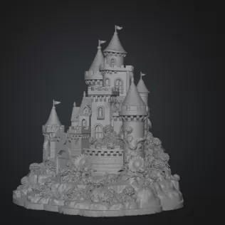 Sunflower Fantasy Castle STL File for 3D Print - Model thumbnail 14