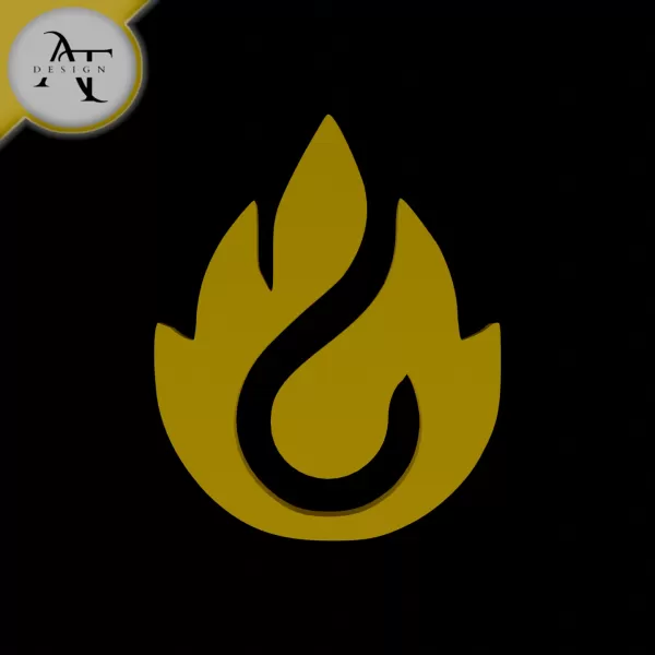 Simple Flame Symbol - 2D Art - Model preview 1