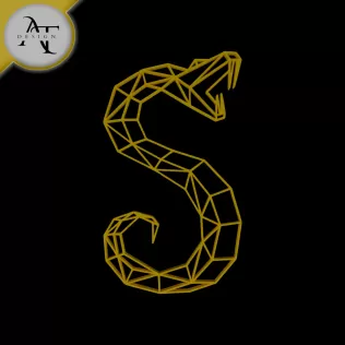 Snake - Geometric - 2D Wall Art Decor
