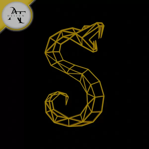 Snake - Geometric - 2D Wall Art Decor - Model preview 1
