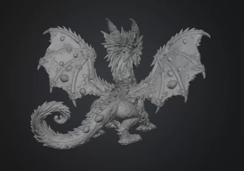Ocean Bloom Dragon STL File for 3D Print - Model preview 14