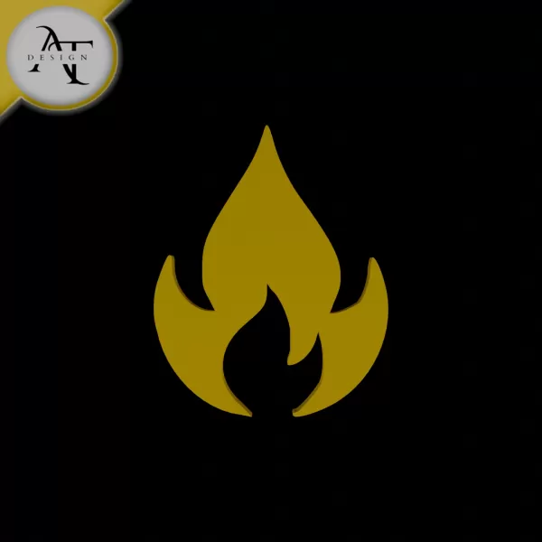 Simple Flame Symbol - 2D Art - Model preview 1