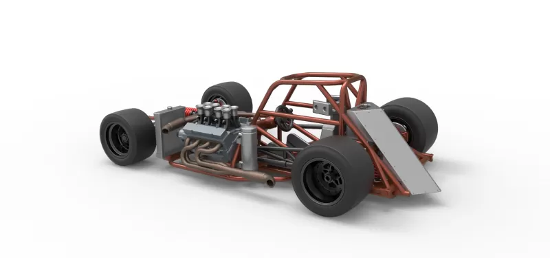 Supermodified front engine race car Base Version 3 Scale 1:25 - Model preview 12