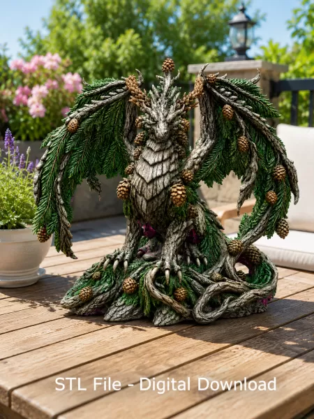 Ancient Forest Guardian Dragon STL File for 3D Print - Model preview 3