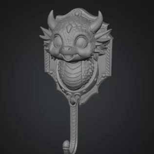 Cute Dragon Wall Hook STL File for 3D Print - Model thumbnail 7