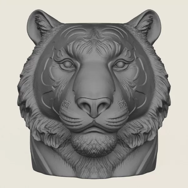 Tiger Head Plant Pot - Model preview 3