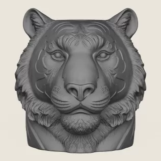 Tiger Head Plant Pot - Model thumbnail 3