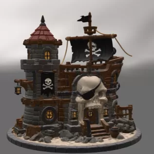 Pirate Skull Fortress STL File for 3D Print - Model thumbnail 6