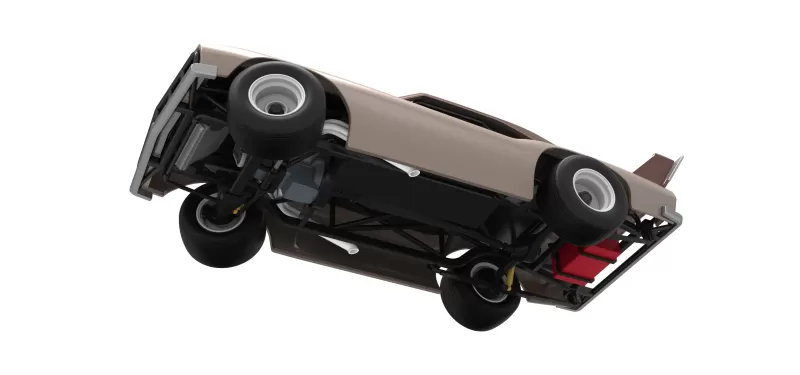 Vintage Semi-Late Model Stock Car while turning Scale 1:25 - Model preview 3