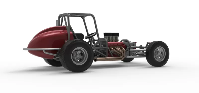 Dirt Silver Crown Champ car Base Version 2 Scale 1:25 - Model preview 21