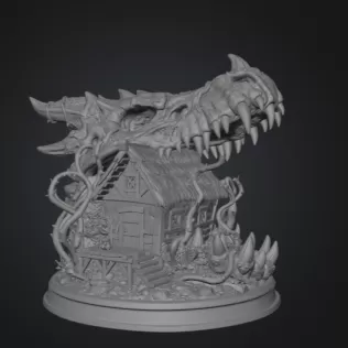 Dragon Skull Cottage STL File for 3D Print