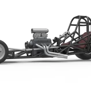 Vintage Front engine dragster Base Version 4 Scale 1:25 - Model thumbnail 2