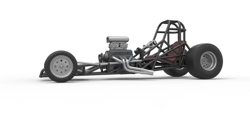 Vintage Front engine dragster Base Version 4 Scale 1:25 - Model preview 2