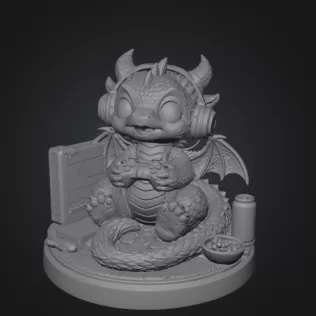 Gamer Dragon STL File for 3D Print - Model thumbnail 5
