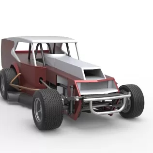 Vintage Dirt Modified stock car Version 5 Scale 1:25 - Model thumbnail 26