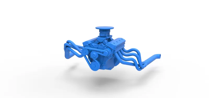 Engine of Vintage Asphalt Modified stock car Scale 1:25 - Model preview 4