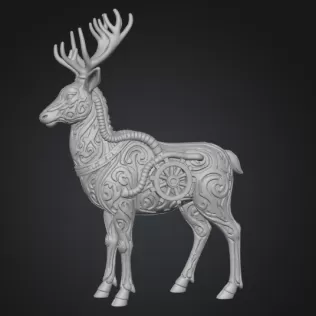 Steampunk Stag — Printable STL ( Collectible) - Model thumbnail 1