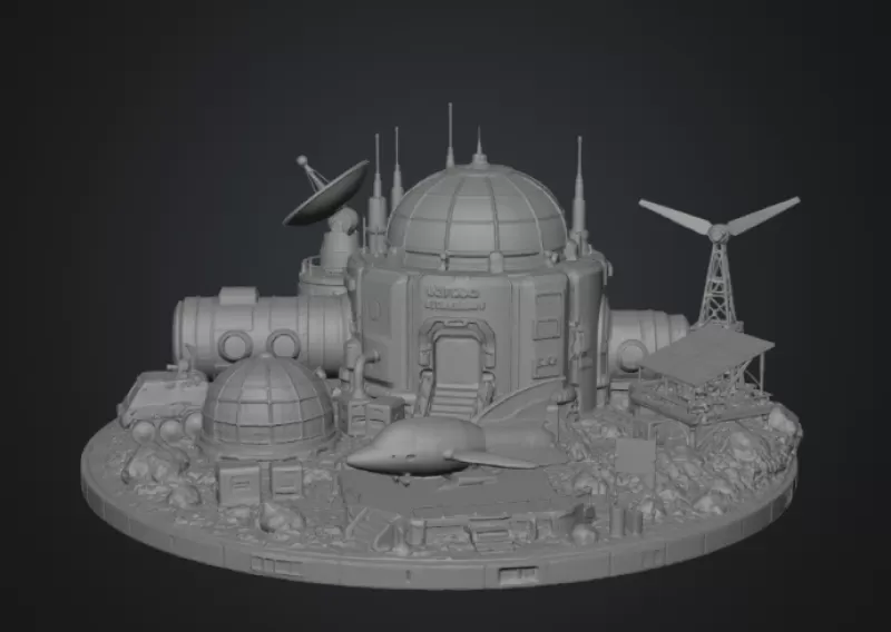 Mars Colony Command Base STL File for 3D Print - Model preview 11