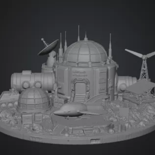 Mars Colony Command Base STL File for 3D Print - Model thumbnail 11