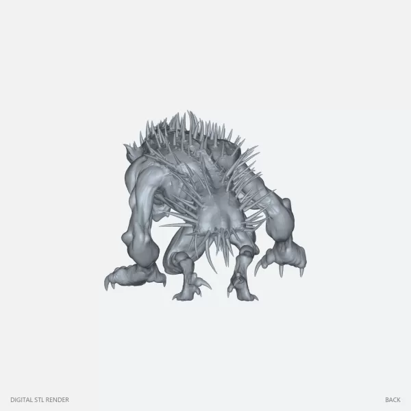 Crawling Werewolf Beast - STL - Model preview 4