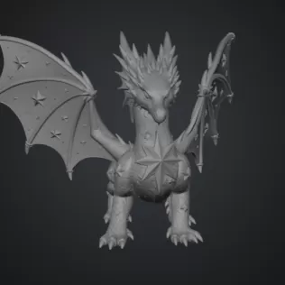 Celestial Star Dragon STL File for 3D Print - Model thumbnail 12