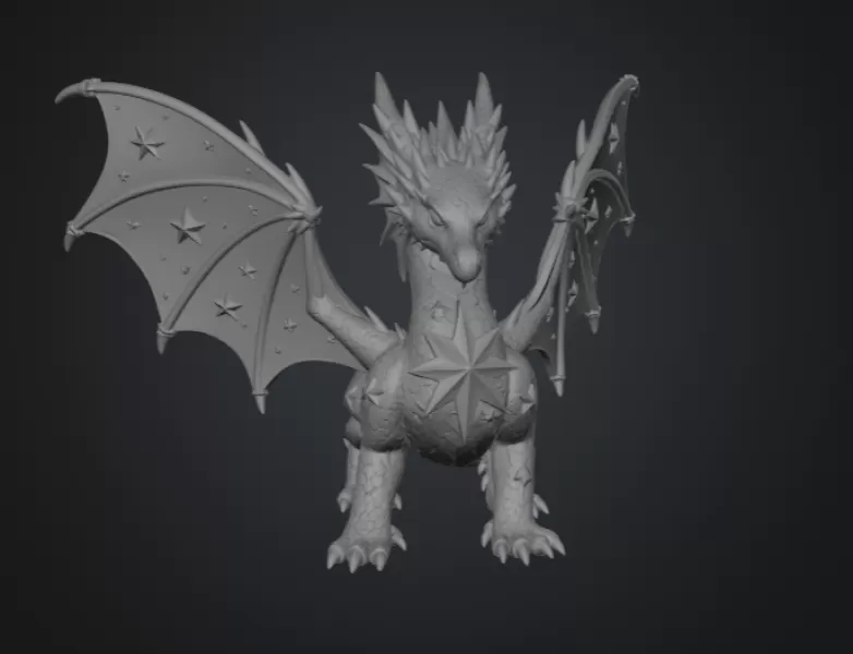 Celestial Star Dragon STL File for 3D Print - Model preview 12