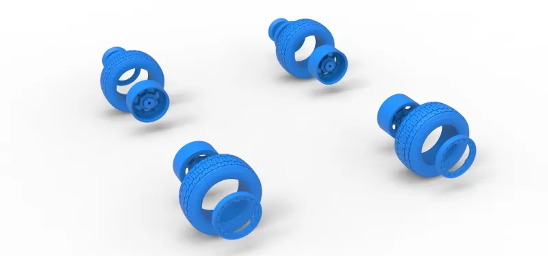 Wheel Set of Mod Lite Race car Version 2 Scale 1:25 - Model preview 11