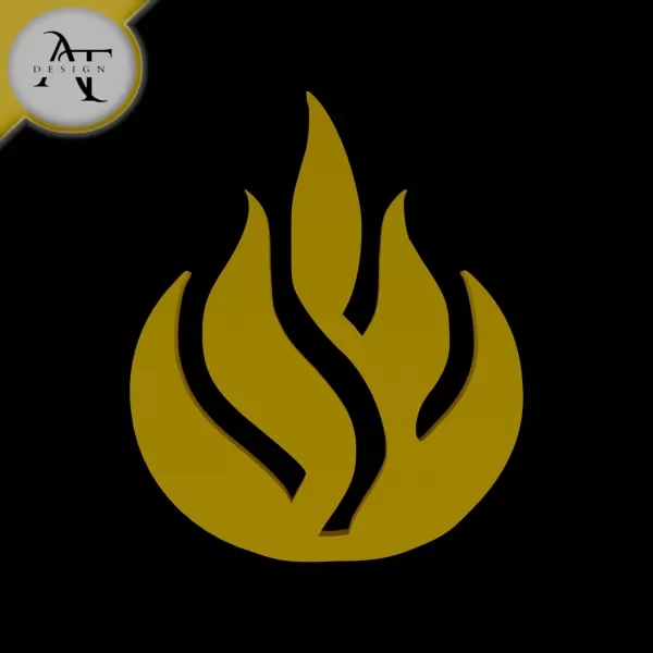 Simple Flame Symbol - 2D Art - Model preview 1