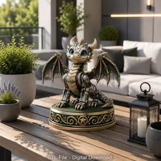 Mechanical Fantasy Dragon STL for 3D Printing - Model thumbnail 2