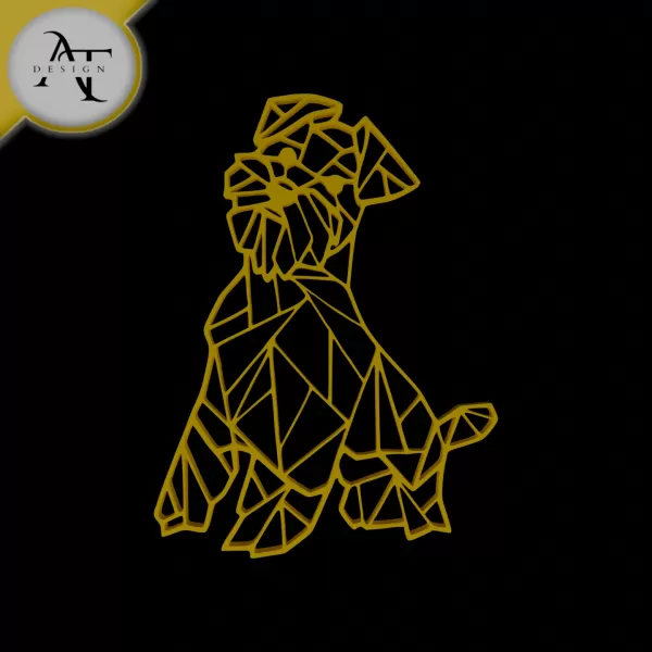 Dog - Geometric - 2D Wall Art Decor - Model preview 1