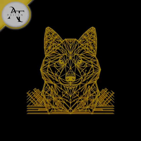 Dog - Geometric - 2D Wall Art Decor - Model preview 1