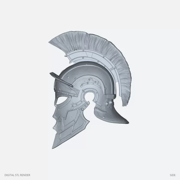 Crested Classical Helmet Display - STL - Model preview 3