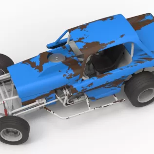 Vintage Dirt Modified stock car V10 while turning Scale 1:25 - Model thumbnail 4