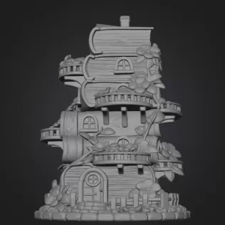 Enchanted Book Tower House STL File 3D Printable - Model thumbnail 7